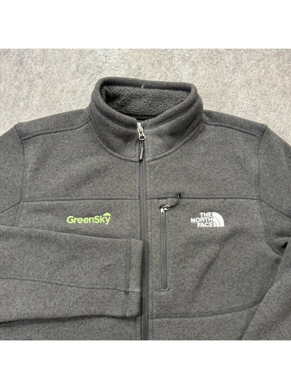 The North Face Sweater Knit Fleece Jacket Men M Gray Full Zip NF0A3LH7